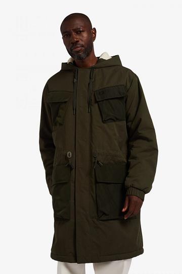 Kurtka Fred Perry Utility Pocket Parka Męskie Zielone | PL 1271LISH